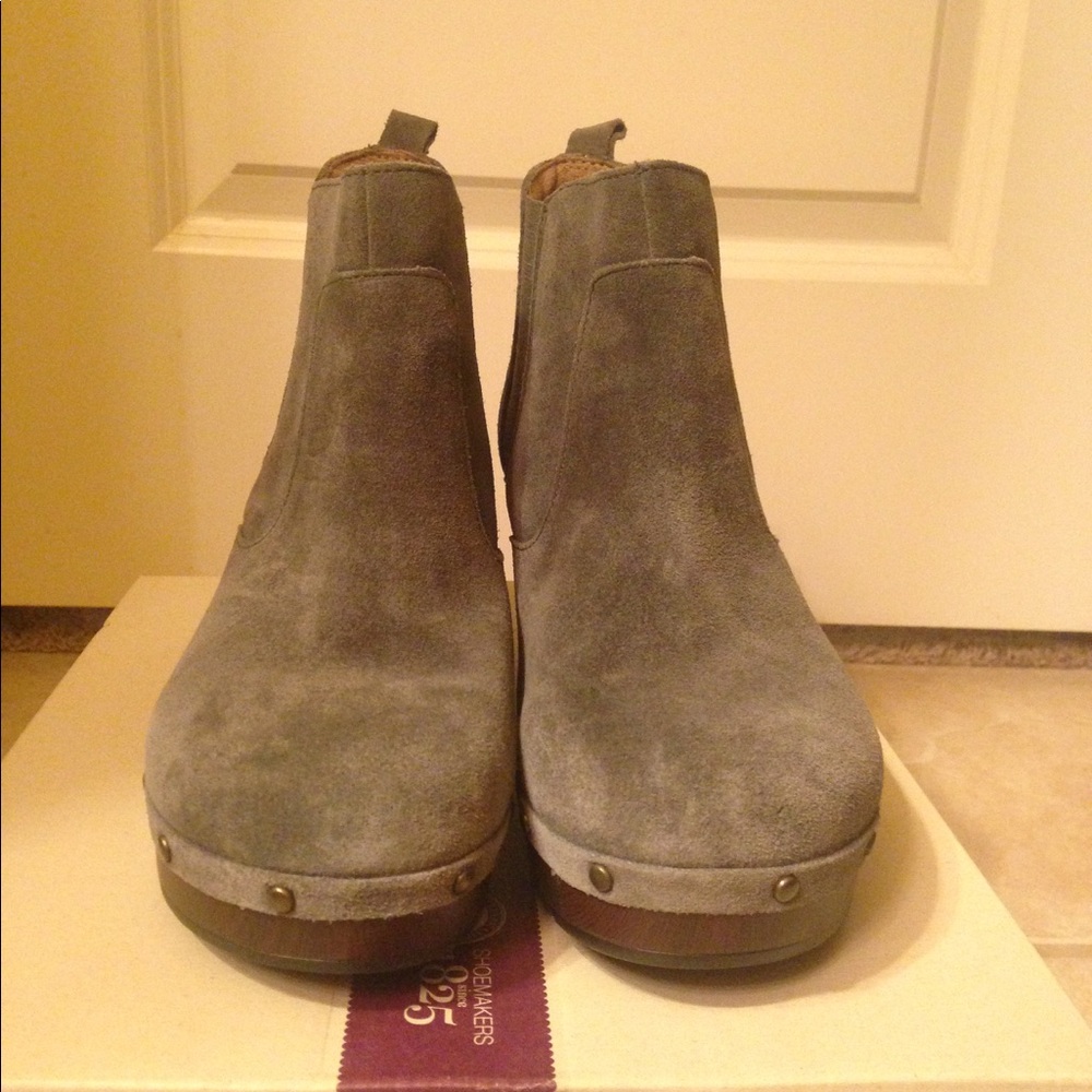 Clarks Gray Ankle Boots
